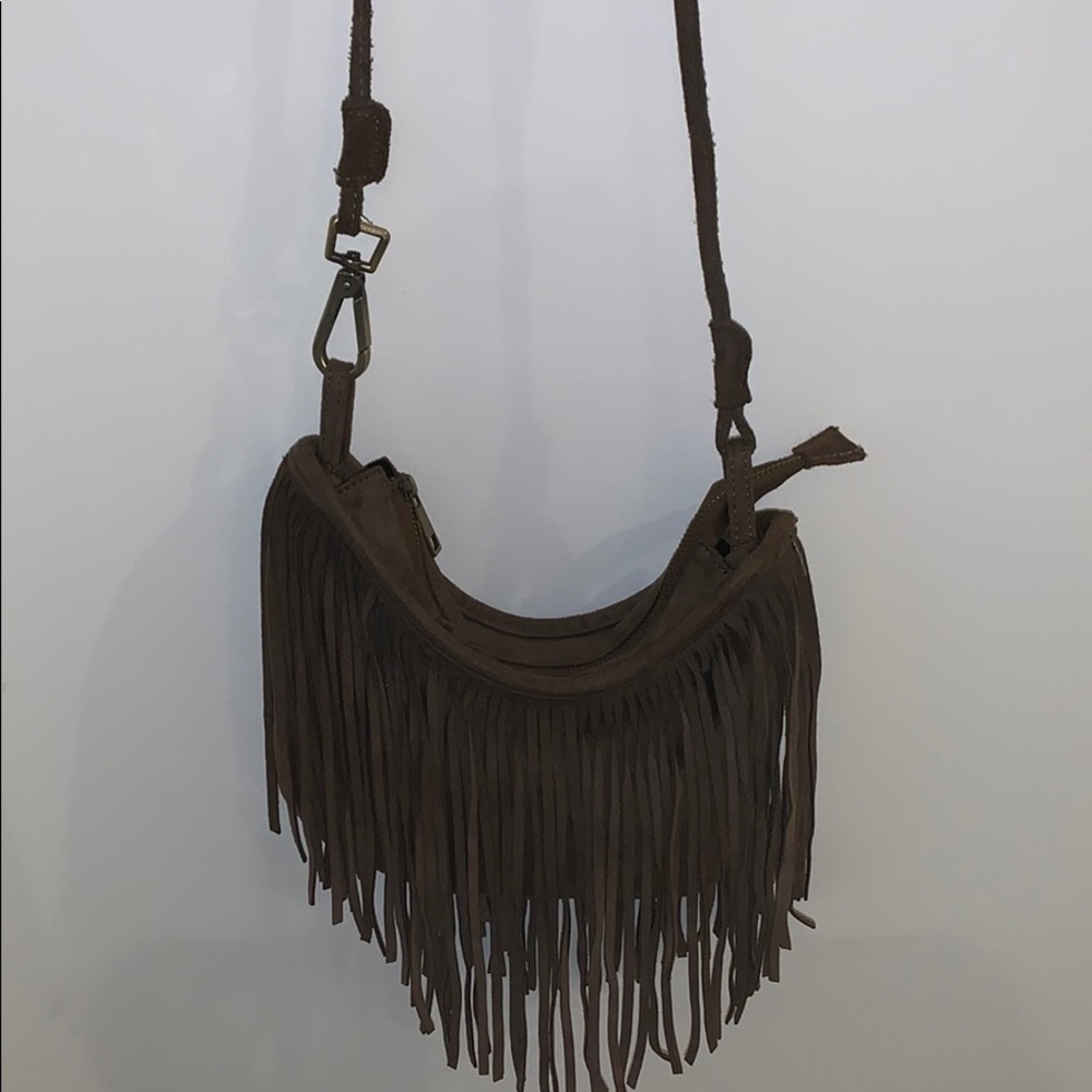 brown suede bag